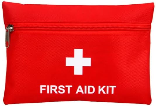 First Aid Kit Emergency Empty Medicine Storage Bag for Travel Portable Rescue Pill Pocket with Zipper Waterproof Small Red...