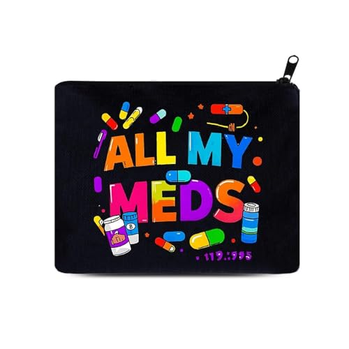 Medicine Bags Organizer Storage Pouches Medicition Makeup Bags Meds Travel Toiletry Bag Pills Medicine Cosmetic Pouche Bag...