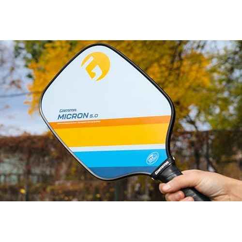 GAMMA Sports Micron Pickleball Paddles Set of 2 with 3 Outdoor Pickleballs and Sling Bag - USA Pickleball Approved, Graphite Hitting Surface, Honeycomb Core - Ideal for Beginners