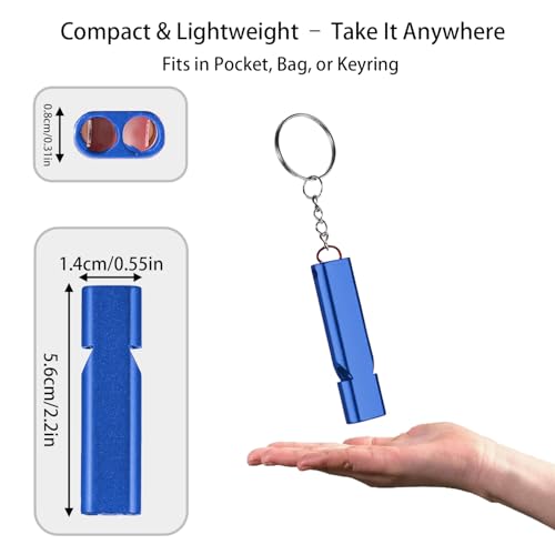 Premium Extra Loud Whistles for Camping Hiking Hunting Outdoors Sports and Emergency Situations, Sturdy but Light Aluminiu...