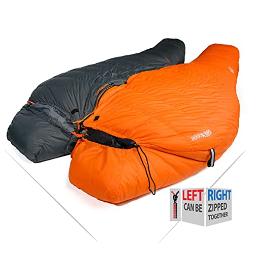 ZOOOBELIVES 10 Degree Down Sleeping Bag for Adults, 4-Season Cold-Weather Mummy Bag, Roomy Fit, 550+ Fill Power Warmth, Li...