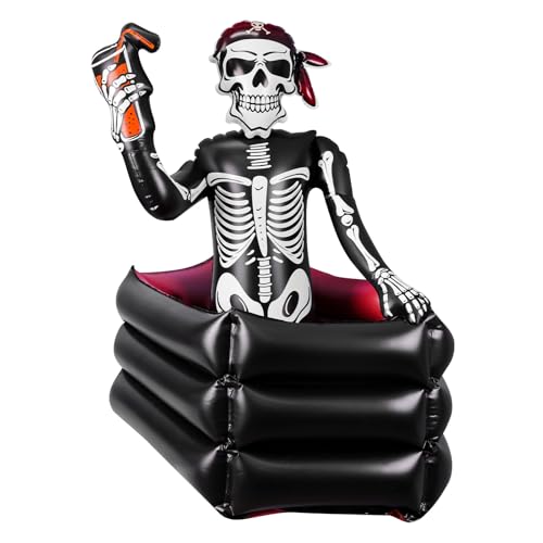 39 Inch Halloween Inflatable Decorations Skeleton Drink Cooler, Large Capacity Ice Bucket for Drinks, Halloween Party Supp...