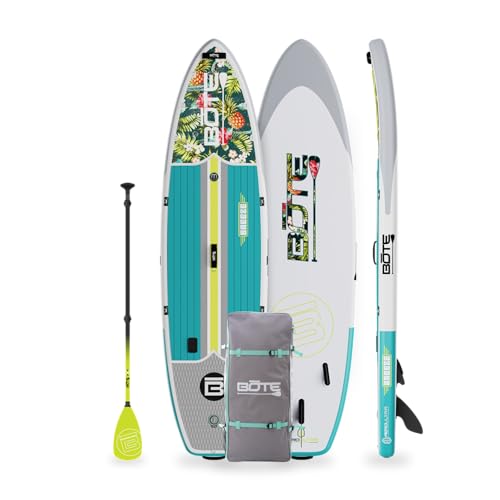 BOTE 11' FT 6" Breeze Aero Inflatable Stand Up Paddle Board, MAGNEPod Compatible Blow Up iSUP Great for Adults Kids Family...