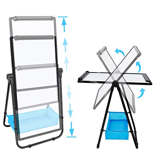 Dry Erase Board with Stand - Double Sided 28"x20" Portable Writing Whiteboards, Height Adjustable & 360° Rotating U Stand ...