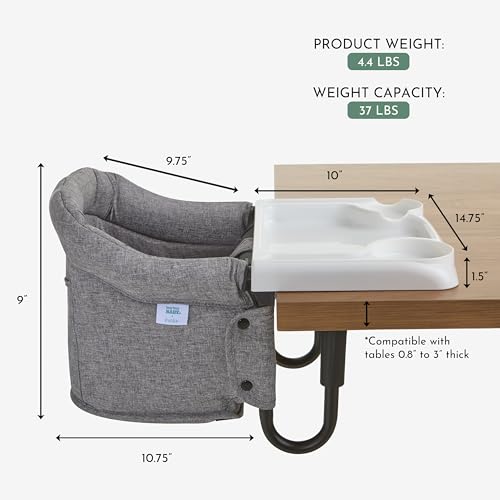 évolur Clamp-On Comfort Table Chair, Portable Clip-On High Chair for Babies & Toddlers (6–36 Months), Removable Washable S...