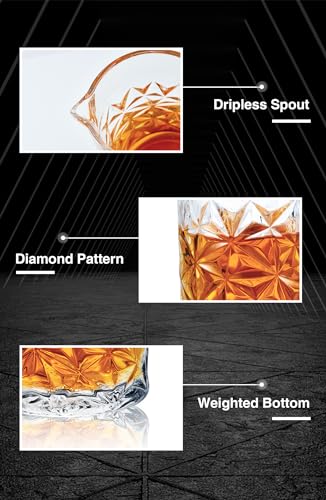 KITESSENSU Cocktail Mixing Glass 24oz 710ml - Crystal Bartender Accessories Glass Beaker to Mix & Stir Cocktails - Thick a...