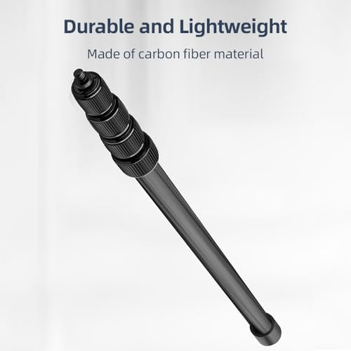 Andoer Handheld Microphone Boom Arm 5-Section Extendable Mic Arm Carbon Fiber Boom Pole for Microphones 1/4 Inch Screw & T...