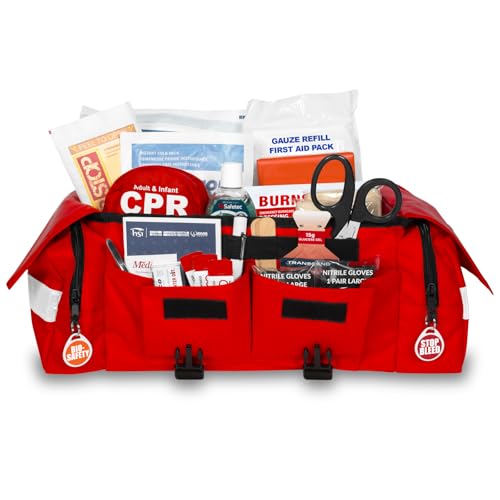 MFASCO OSHA & ANSI Complete Compliance First Aid Kit - Bleeding Control - Bodily Fluids Cleanup - Worksite & Vehicle - Por...