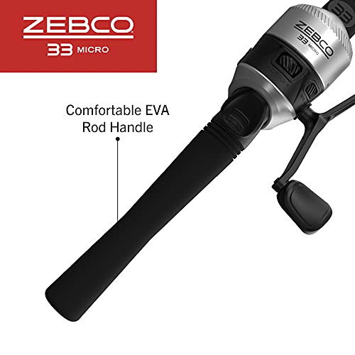 Zebco 33 Micro Spincast Reel and 2-Piece Fishing Rod Combo, 4.5-Foot Rod with Bonus Tackle Pack, QuickSet Anti-Reverse Fis...