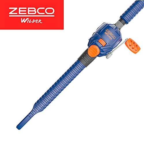 Zebco Wilder Fishing Reel and Rod Combo, 4'3" Durable Fiberglass Rod with Built-In Carabiner, Patented No-Tangle Reel, Pr...