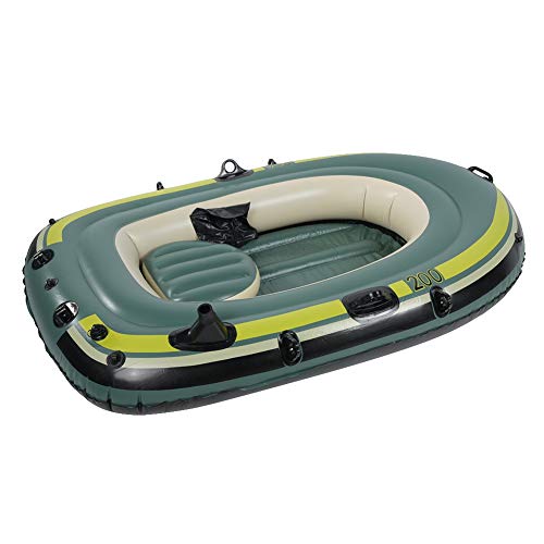 Gazaar 2 Person Inflatable Boat Inflatable Boats for Adults Heavy Duty Green PVC Inflatable Two Person Rowing Boat Fishing...
