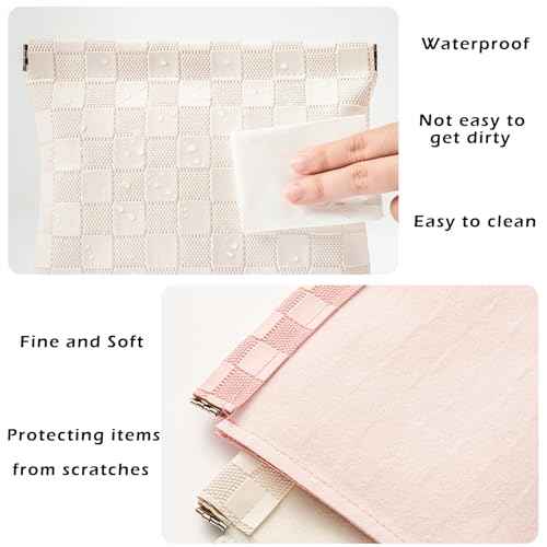 Leather Pocket Cosmetic Bag for Purse,Coin Purse Lipstick Cosmetic Accessories Organizer, Travel Kit Storage Pouch,Waterproof Portable No Zipper Self-closing Small Makeup Pouch for Women
