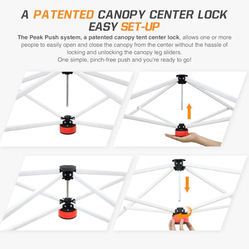 EAGLE PEAK Pop Up Canopy Tent with 1 Sidewall, Easy Setup Event Tent, Outdoor Sun Shade, Wheeled Carry Bag, Stakes and Guy...