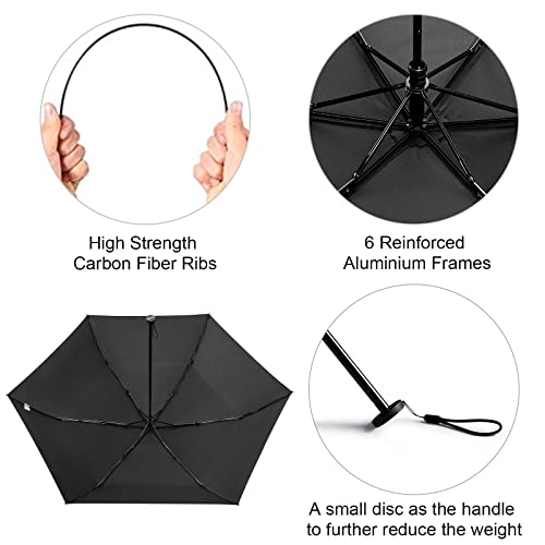 G4Free 43 Inch Mini Travel Umbrella Compact Ultralight UPF 50+ UV Protection Carbon Fiber Super Slim Small Umbrella, Weigh...