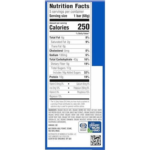 CLIF BAR - Energy Protein Bars - Chocolate Chip - Made with Organic Oats - Energy Bars - Non-GMO - (5 Pack)