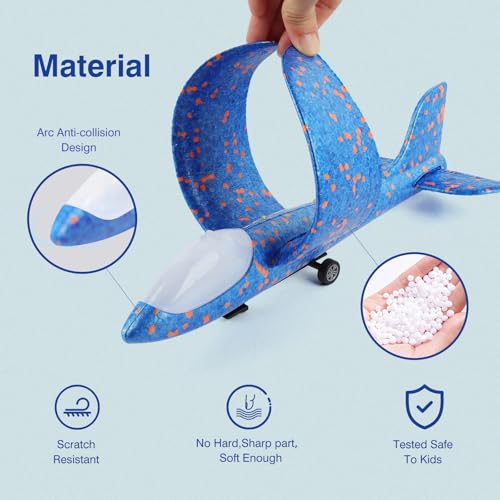 Wesfuner 3 Pack Foam Airplane Launcher Toys, 2 Flight Mode Glider Plane,Kids Flying Toy,3 4 5 6 7 8 9 10 11 12 Year Old Bo...