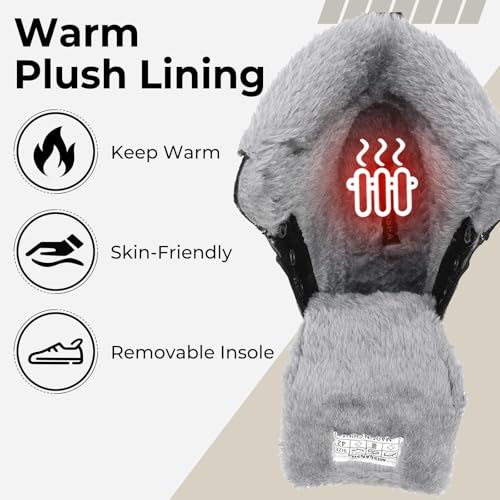 Mishansha Men's Waterproof Snow Boots, Insulated Warm Lined Winter Boot for Cold Weather, Non-Slip Outdoor Trekking Hiking...