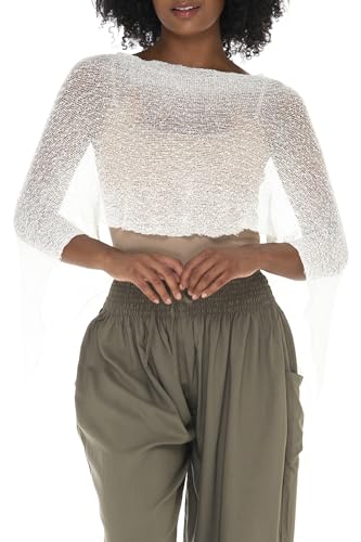 SHU-SHI Womens Sheer Knit Poncho Shrug Lightweight Cover Up One Size Fits Most