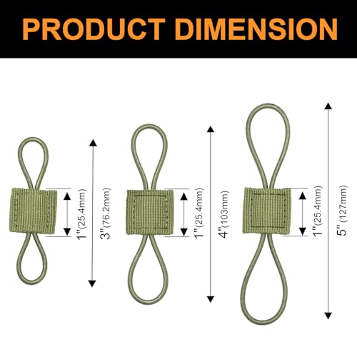 ManTangSun 15PCS Tactical Bag Molle Attachment,3 Sizes Elastic Molle Webbing Binding Ribbons, Molle Backpack Attachments f...