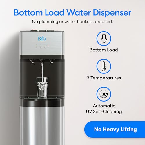Brio Self Cleaning Bottom Loading Water Cooler Water Dispenser – Limited Edition - 3 Temperature Settings - Hot, Cold & Co...