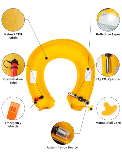 Owntop Automatic/Manual Inflatable Swim Belt Pack, Manual Convertible Swim Jacket for Adults, 24g CO2 Cylinder Included, L...