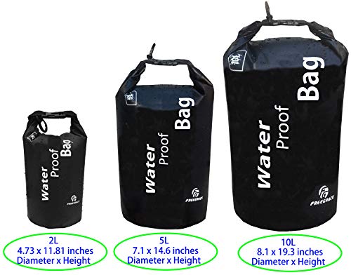 Freegrace Waterproof Dry Bag - Lightweight Dry Sack with Seals and Waterproof Case - Float on Water - Keeps Gear Dry for K...