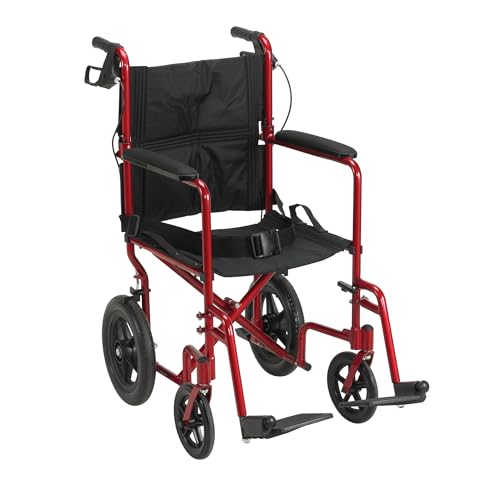 Drive Medical Lightweight Expedition Folding Transport Wheelchair - Ultra Lightweight Mobility Support for Seniors & Adult...