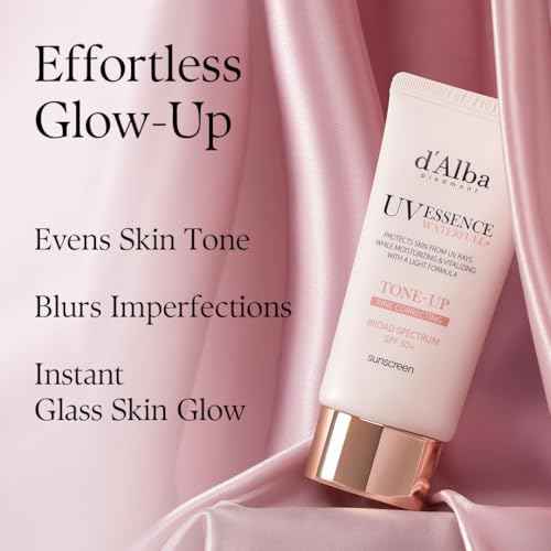 d'alba Piedmont Waterfull Tone-Up Sunscreen Serum BROAD SPECTRUM SPF 50 + Korean Sunscreen for Face, All Skin Tones, Sweat Proof Formula (1.69 fl.oz.)