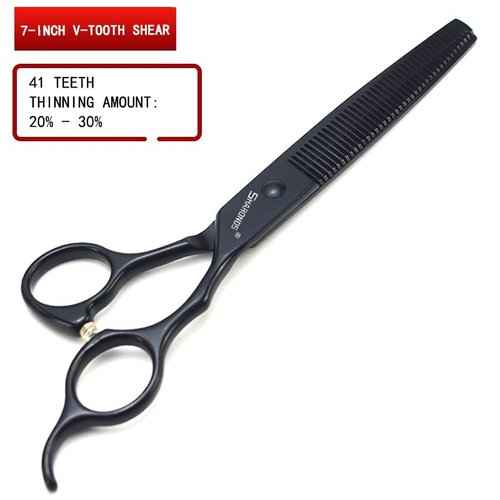 6/6.5/7 Inch Black Hairdressing Scissors Salon Hairdressing Tool 440c High Hardness Stainless Steel Haircut Hair Thinning Hairdressing Scissors (7 Inch 3pc-A)