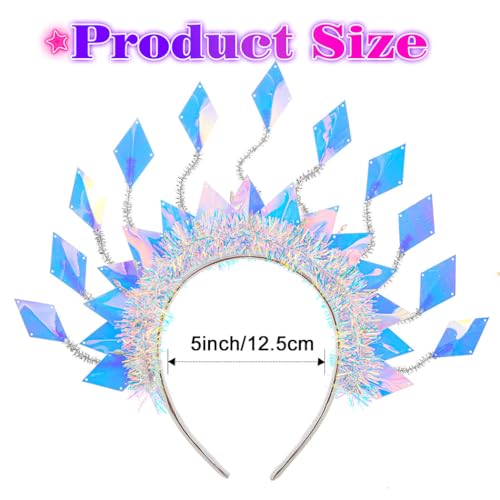 Zoestar Light Up Headband Sparkly LED Headbands Glow Party Hair Accessories for Women