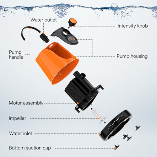 AQUE 360° All-round Water Intake Submersible Pump. It is suitable for fish tanks, ponds, aquariums and hydroponic systems....
