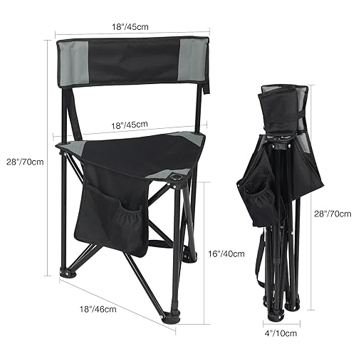 REDCAMP 2 Pack Tripod Camping Chairs Folding Lightweight, Portable 3 Legged Tripod Stool Seat with Backrest, Small Golf Ch...