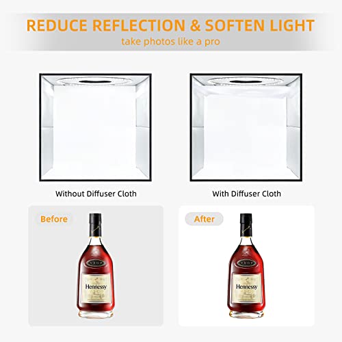 Lightdow 12"x12"x12" Photo Studio Light Box Photography with Desktop Tripod & 120 LEDs (CRI>95), 6 Backdrops - Portable/Di...