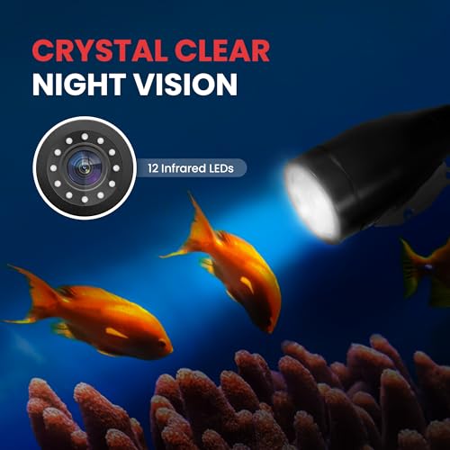 Pyle, Underwater Fishing Camera, LCD Monitor, Night Vision, 7-inch TFT, IP68 Water Resistant, Infrared LED, Removable Sun-...