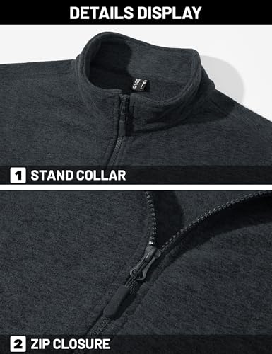 TACVASEN Men's Fleece Jackets Full Zip Lightweight Jacket Casual Soft Warm Coats with Pockets