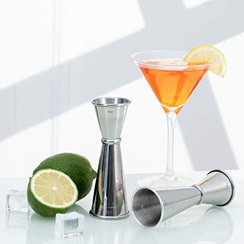 Briout Jigger for Bartending, Double Cocktail Jigger Japanese Premium 304 Stainless Steel Jigger 2 OZ 1 OZ with Measuremen...