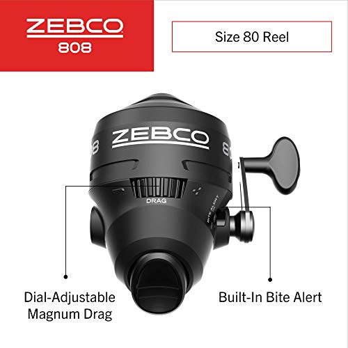 Zebco 808 Spincast Reel and Fishing Rod Combo, 7-Foot Durable Z-Glass Rod with Extended EVA Rod Handle, Quickset Anti-Reve...