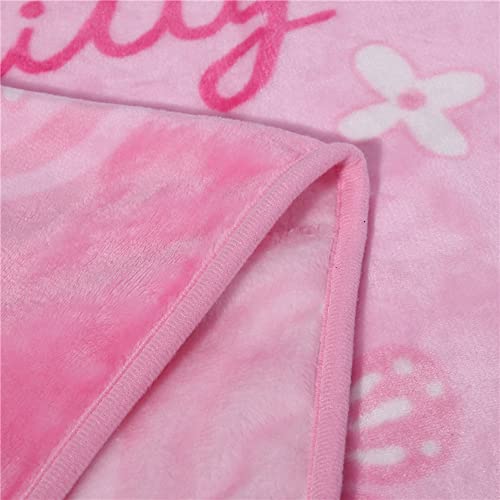 Cartoon Printing Throw Blanket for Girls Kids Adults, 40"x55", All Seasons Flannel Fleece Blanket, Soft & Warm Plush Blank...