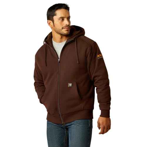 ARIAT Men's Rebar All-Weather Sherpa-Lined Full Zip Hoodie