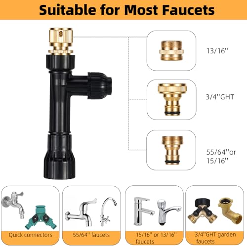 DXOPHIEX Gravel Vacuum for Aquarium Fish Tank Siphon Aquarium Water Changer with Three Metal Faucet Adapter and Long Hose ...