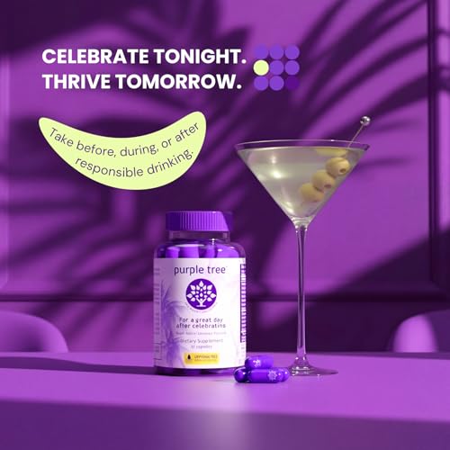 purple tree Post-Celebration Wellness Supplement for Liver Support & Hydration | Liposomal Dihydromyricetin (DHM), L-Gluta...