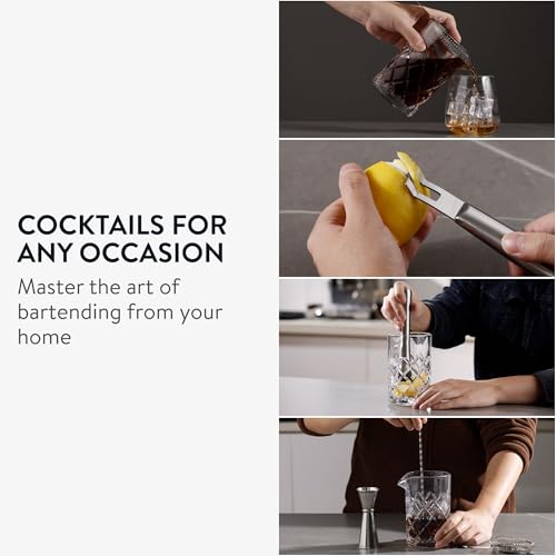 Elixir Cocktail Mixing Glass Set - 8-Piece Home Bar Bartender Cocktail Kit for Old Fashioned Negroni Martini - with Strain...
