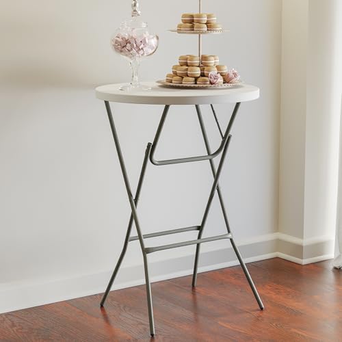 Flash Furniture Elon 32' Round Folding Bar Height Table for Parties and Commercial Events, Indoor/Outdoor Plastic Tall Rou...