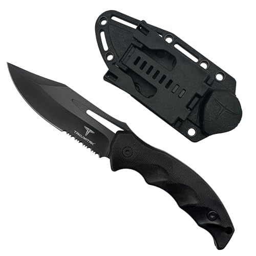 TAKUMITAK Hunting Survival Knife 9" Full Tang Fixed Blade Knives Camping Gear with Extra Set of FRN Handle Scales, MOLLE C...