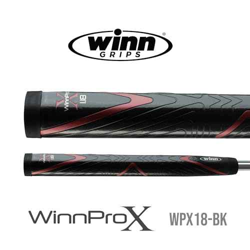 Winn Pro X 1.18 Putter Grip (Midsize, Black/Red), Pro X 1.18 WPX18-BK