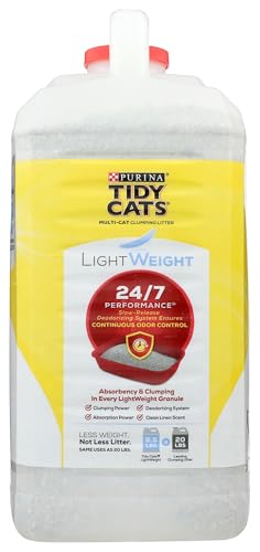 Tidy Cats Cat Litter, Clumping, 24/7 Performance, LightWeight, 136 Ounce Jug