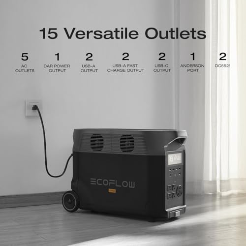EF ECOFLOW Solar Generator 3.6KWh DELTA Pro with 2X400W Portable Solar Panel, 23% High Efficiency, 5 AC Outlets, 120V/3600...