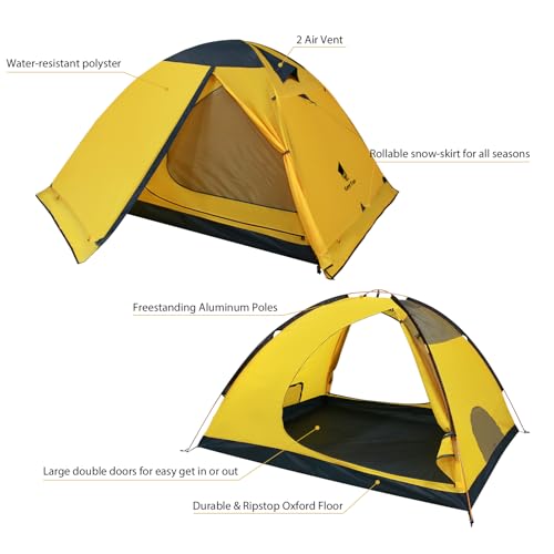 GEERTOP 4 Person 4 Season Tent for Camping Waterproof Double Layer Easy Set Up Family Tent for Camping Hiking Backpacking ...