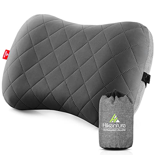 Hikenture Camping Pillow with Removable Cover - Ultralight Inflatable Pillow for Neck Lumbar Support - Upgrade Backpacking...