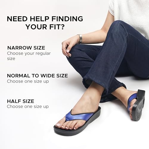 Aerothotic Arch Support Flip Flops for Women Comfortable Orthopedic Cushioned Memory Foam Footbed with Faux Leather Padded...